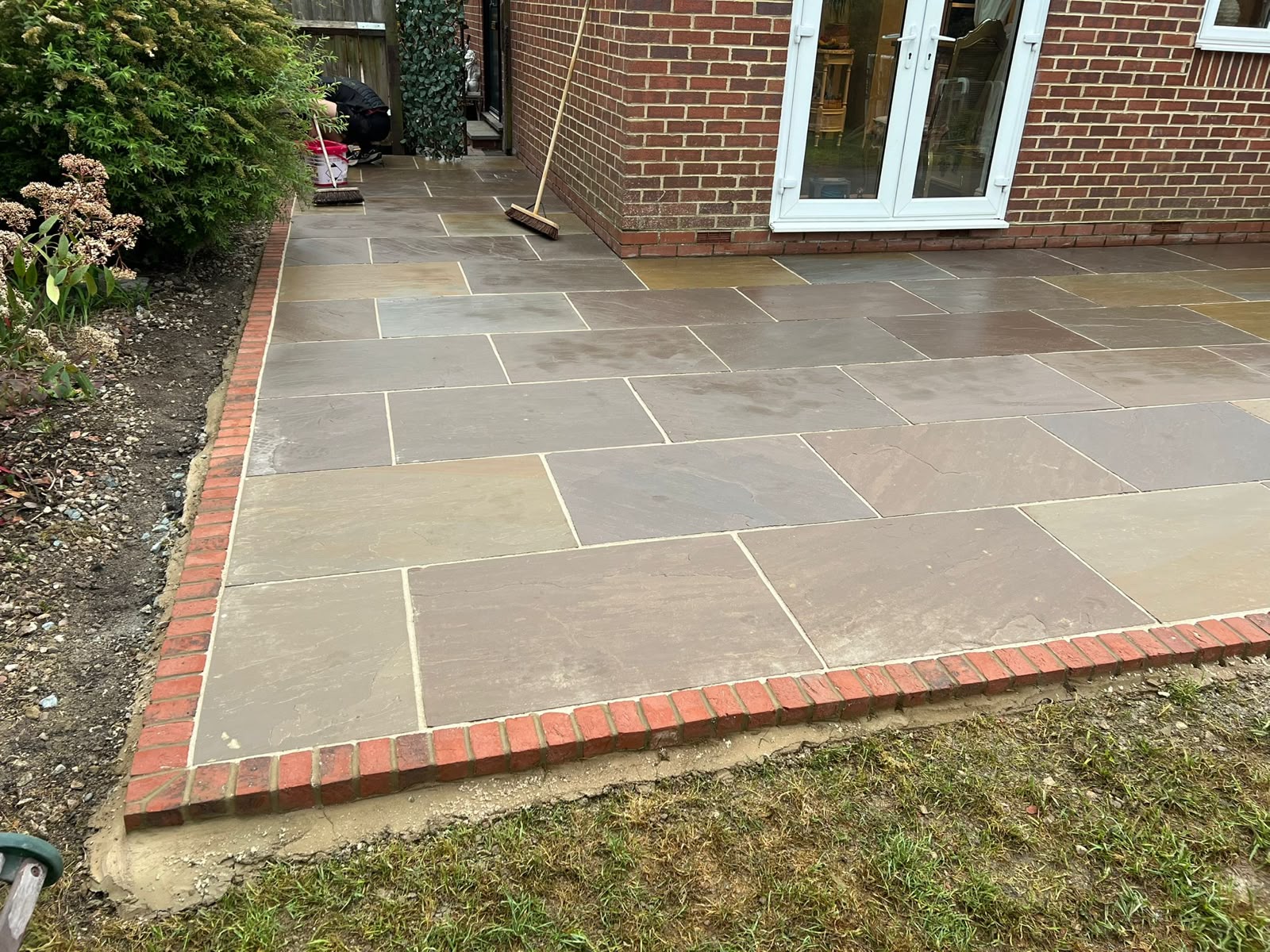 Indian sandstone patio laid by JC's Landscapes